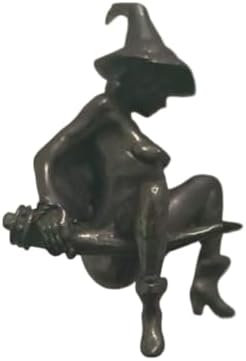 Brass Naked Witch Female Statue Miniature Figurine