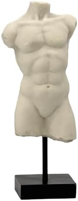 Galt International 135 Inch Marble Body Statue with Black Pedestal Stand