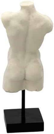 Galt International 135 Inch Marble Body Statue with Black Pedestal Stand
