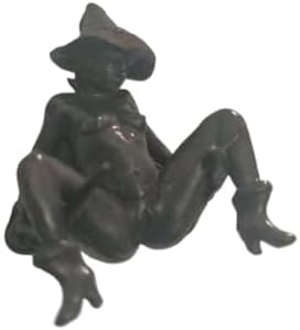 Brass Naked Witch Female Statue Miniature Figurine