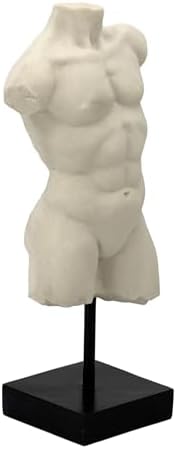 Galt International 135 Inch Marble Body Statue with Black Pedestal Stand