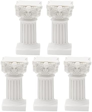 5Pcs Mini Roman Pillar Greek Columns White Resin Decorations