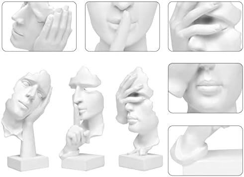 3 Pcs Thinker Statue Abstract Art Resin Sculptures Home Decor