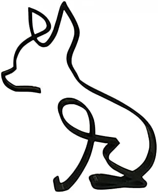 Metal Dog Minimalist Wall Sculpture Art Decor