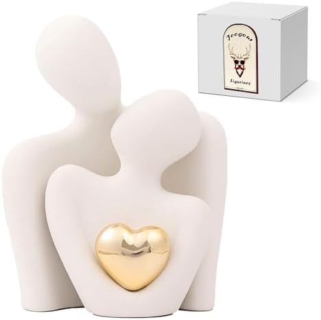 Elegant Mini Ceramic Couple Statue for Home Decor
