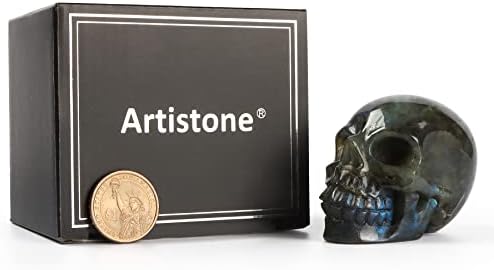 Artistone Energy Healing Labradorite Skull Statue