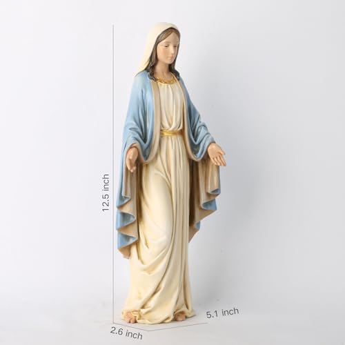 BC Catholic Blessed Virgin Mary Statue 125 Inch Hand Painted Classical Renaissance Sculpture