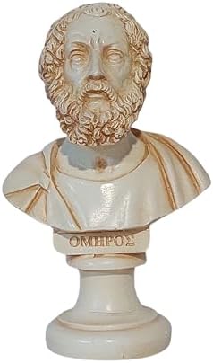 Homer Bust Statue Alabaster Figurine 6 Inch