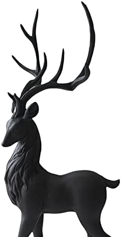 Creative Reindeer Ornament Figurine Craft Elk Sculpture Black Standing