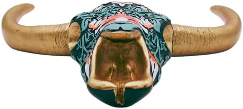 Wowser Vibrant Turquoise Cow Skull Wall Decor 13 Inch