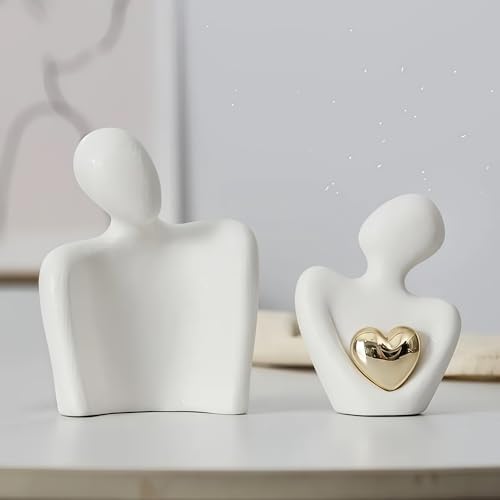 Elegant Mini Ceramic Couple Statue for Home Decor