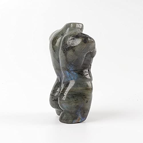 345 Inch Natural Quartz Labradorite Sculpture Energy Healing Stone