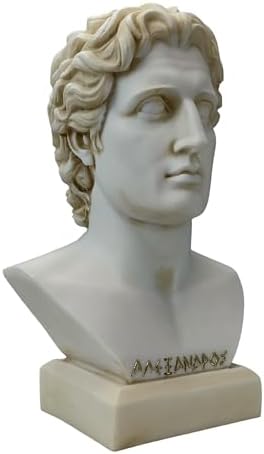 Alexander The Great Marble Bust Statue Aged Patina
