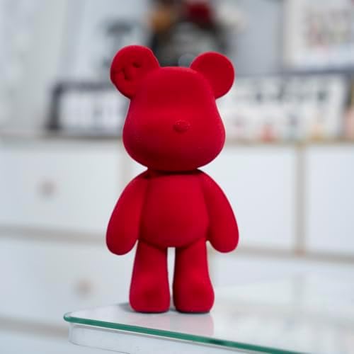 Flocked Bear Statue Resin Home Decor Sculpture
