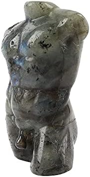 345 Inch Natural Quartz Labradorite Sculpture Energy Healing Stone