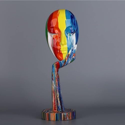Suruim Colorful Female Face Abstract Sculpture Statue