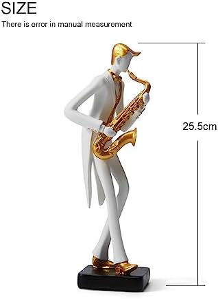 HAUCOZE Musician Saxophone Sculpture 10 Inch Statue