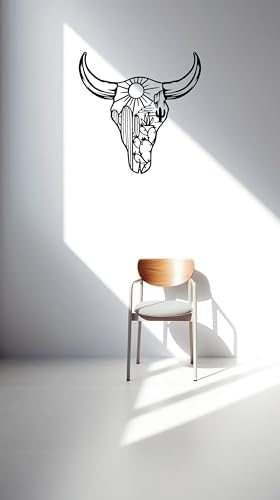 RESACO Cow Skull Metal Wall Art 13x13in Black