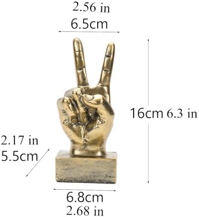 Silver Hand Gesture Desk Statues Finger Sculpture Decor