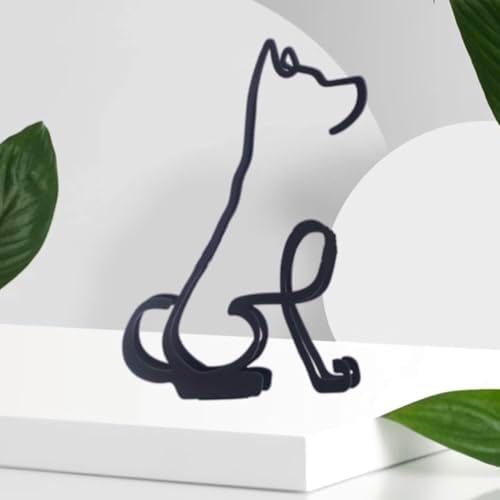 Modern Black Metal Cat Wall Sculpture