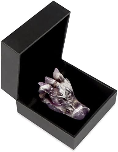 Artistone 2 Inch Amethyst Crystal Dragon Head Statue