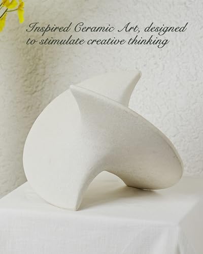 UPWOIGH Large White Ceramic Balancing Sculpture