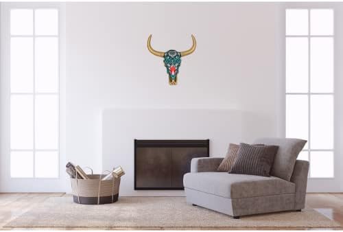 Wowser Vibrant Turquoise Cow Skull Wall Decor 13 Inch