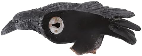 Cyrank Resin Raven Statue Black Wall Mountable Decor