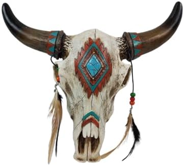 Rustic Southwest Tribal Bull Cow Skull Wall Decor