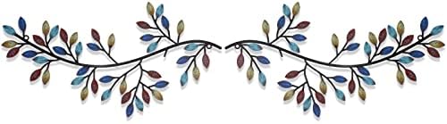 Hotop 2 Piece Metal Leaf Wall Decor Scroll Art