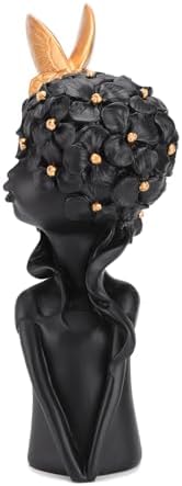 BRABUD Resin Girl Statue with Butterfly Black Sculpture