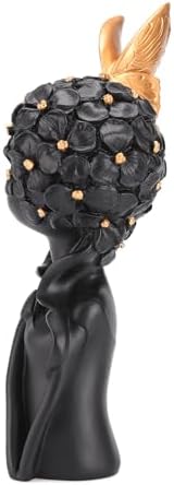 BRABUD Resin Girl Statue with Butterfly Black Sculpture