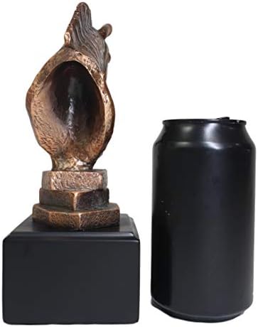 Ebros Safari Zebra Horse Head Bronze Statue with Trophy Base