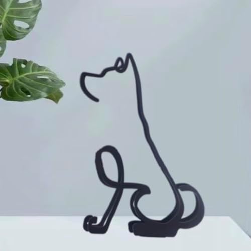 Modern Black Metal Cat Wall Sculpture
