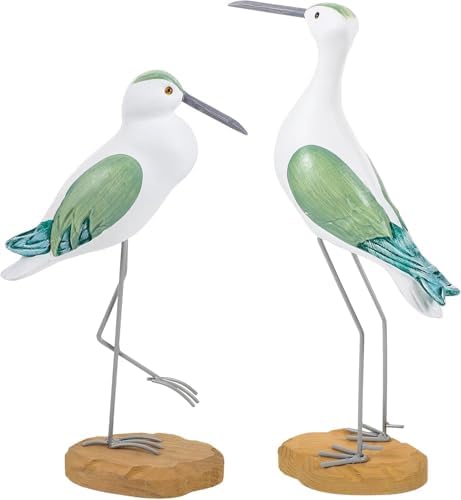 Wooden Seagull Figurine Coastal Decor Ornament