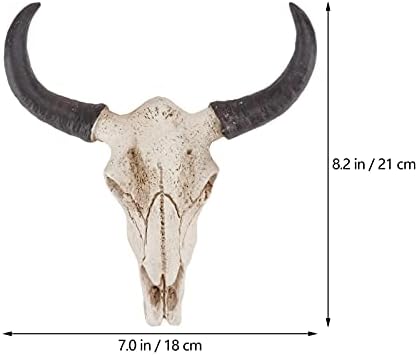 SEWACC Cow Skull Wall Decor Halloween Resin Sculpture