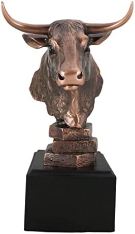 Ebros Gift Wildlife Bull Head Statue Bronze Electroplated