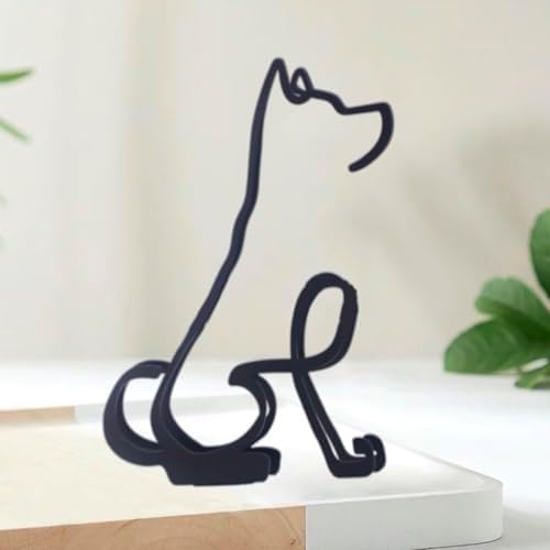 Modern Black Metal Cat Wall Sculpture