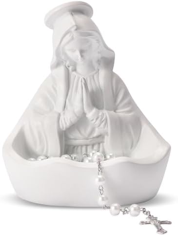 Exquisite Virgin Mary Statue with Rosary Holder
