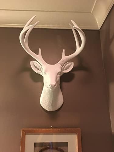 Wall Charmers Large White Faux Deer Head Wall Decor