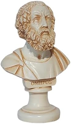 Homer Bust Statue Alabaster Figurine 6 Inch