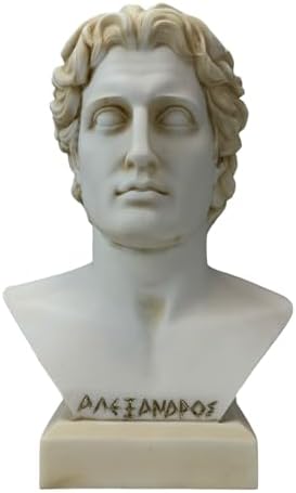 Alexander The Great Marble Bust Statue Aged Patina