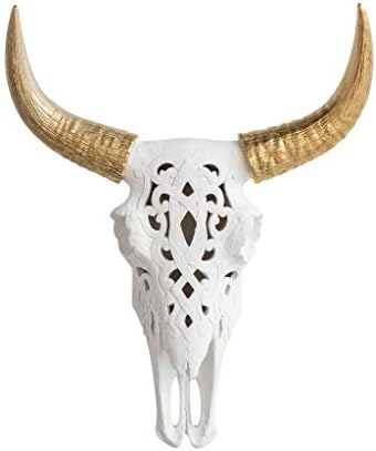 Near and Deer Faux Bison Skull Wall Decoration