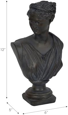Sagebrook Home Greek Goddess Bust Sculpture 12 Inch Resin Statue