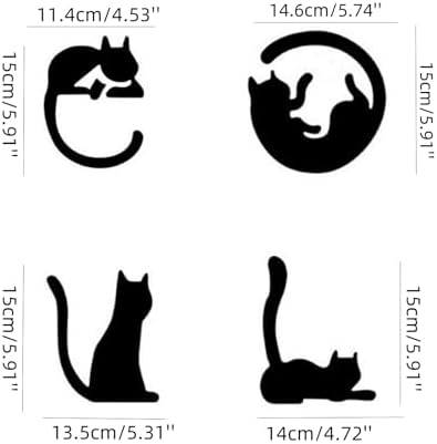 LONG XIN 4PCS Metal Cat Wall Art Decor
