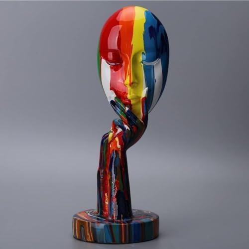 Suruim Colorful Female Face Abstract Sculpture Statue