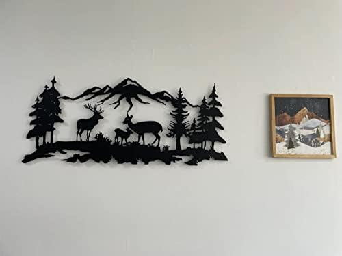 DEKADRON Metal Wall Art Deer Family Decor
