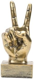 Silver Hand Gesture Desk Statues Finger Sculpture Decor