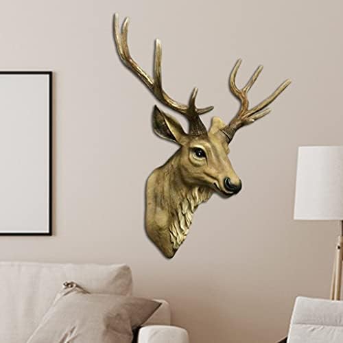 Fenteer 3D Deer Head Wall Sculpture Natural Color