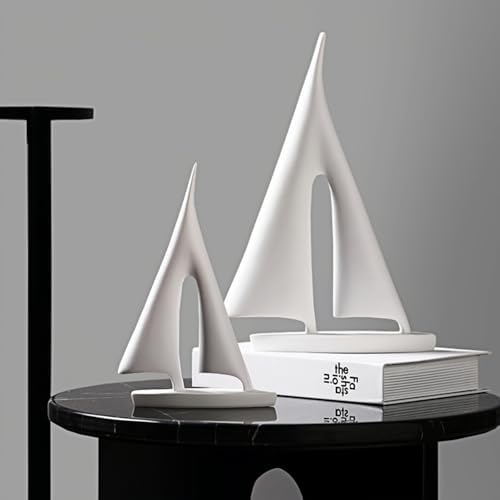 Modern Home Decor Sculpture 2 Pack Abstract Sailboat Statue
